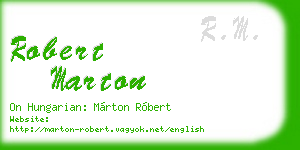 robert marton business card