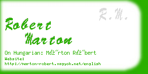 robert marton business card